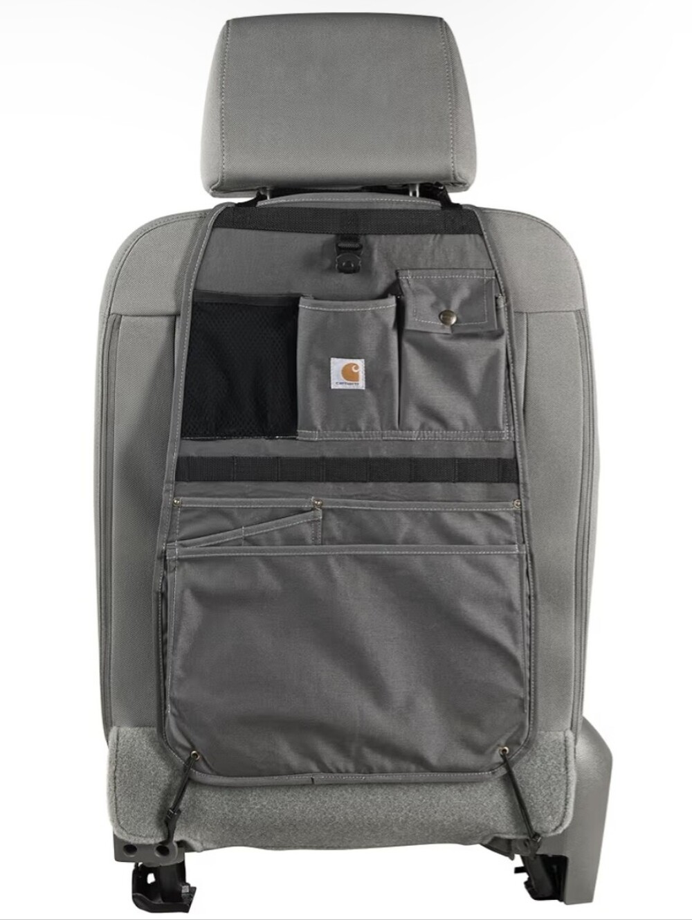 Carhaart Universal Nylon Duck Canvas Automotive Seat Back Organizer (Gravel)